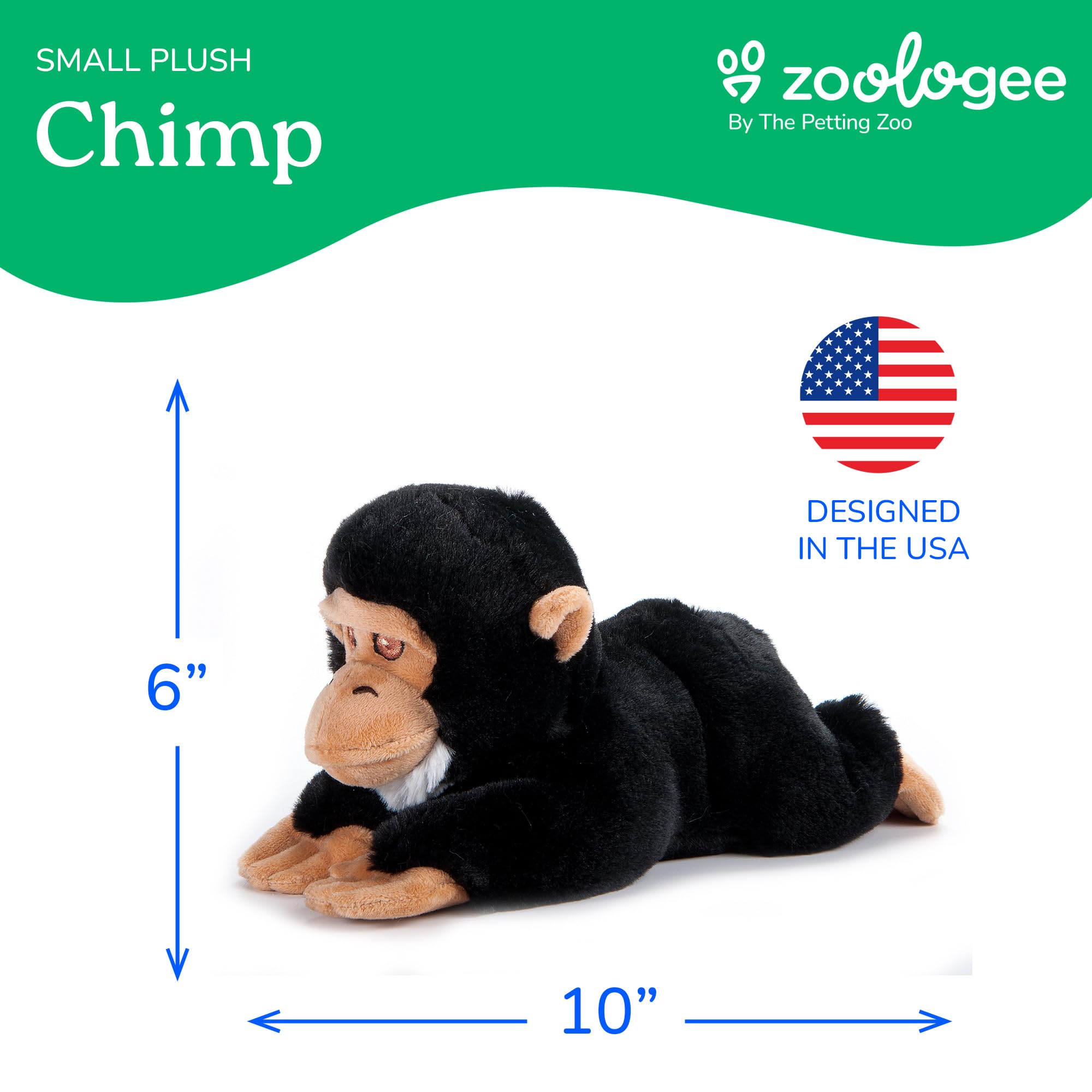 Amazon.com: The Petting Zoo Chimp Stuffed Animal Plushie, Gifts